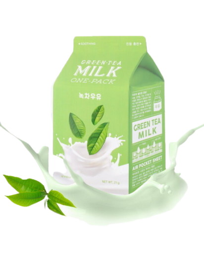 A‘PIEU - Green Tea Milk One-Pack - Upokojujúca maska s extraktom zo zeleného čaju 21g
