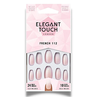Elegant Touch - French Acrylic Nail No 2 Coffin - Akrylové falošné nechty - francúzka manikúra