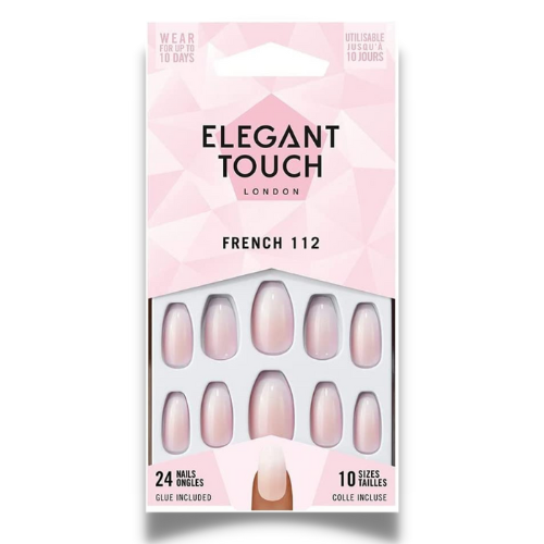 Elegant Touch - French Acrylic Nail No 2 Coffin - Akrylové falošné nechty - francúzka manikúra