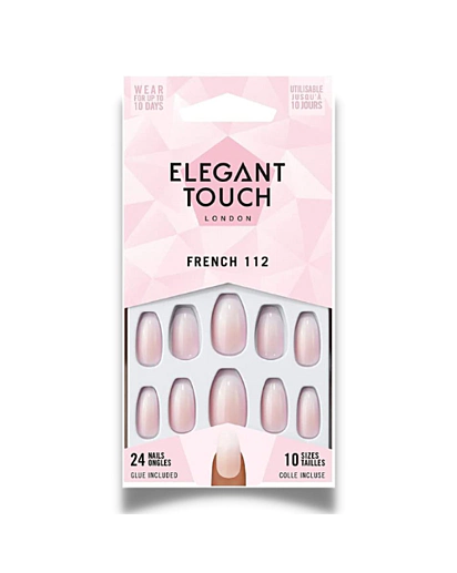 Elegant Touch - French Acrylic Nail No 2 Coffin - Akrylové falošné nechty - francúzka manikúra