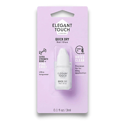 Elegant Touch - Quick Dry Nail Glue - Rýchlo schnúce lepidlo na nechty 3ml