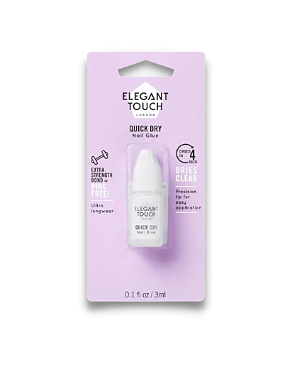 Elegant Touch - Quick Dry Nail Glue - Rýchlo schnúce lepidlo na nechty 3ml