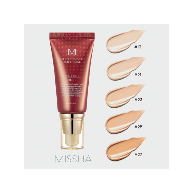 MISSHA - M PERFECT COVER BB CREAM SPF 42 PA+++ No.21 /Light Beige - Svetlá béžová 20 ml