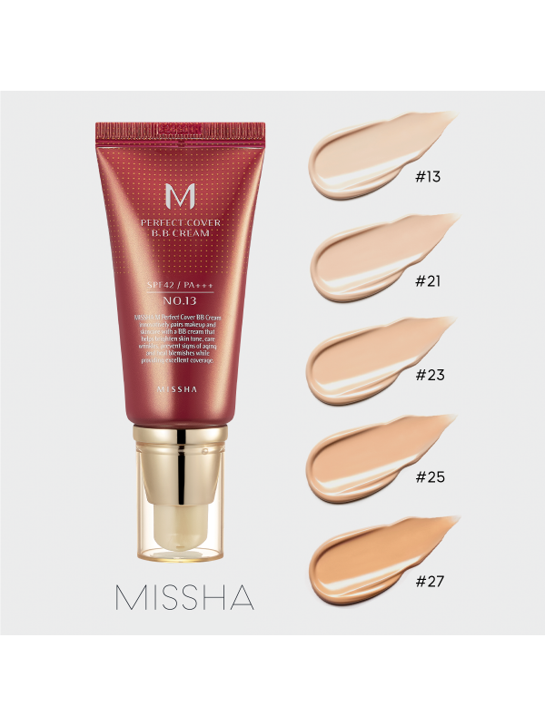 MISSHA - M PERFECT COVER BB CREAM SPF 42 PA+++ No.21 /Light Beige - Svetlá béžová 50 ml