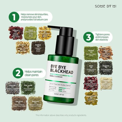 Some By Mi - BYE BYE BLACKHEAD 30 DAYS MIRACLE GREEN TEA TOX BUBBLE CLEANSER 120g - 30 dňová zázračná pena na čierne bodky 120g